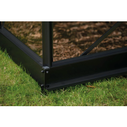 HALLS szklarnia ogrodowa ICON 6 (4,9 m2; 1,93 x 2,55 m) czarna, szkło hartowane + baza